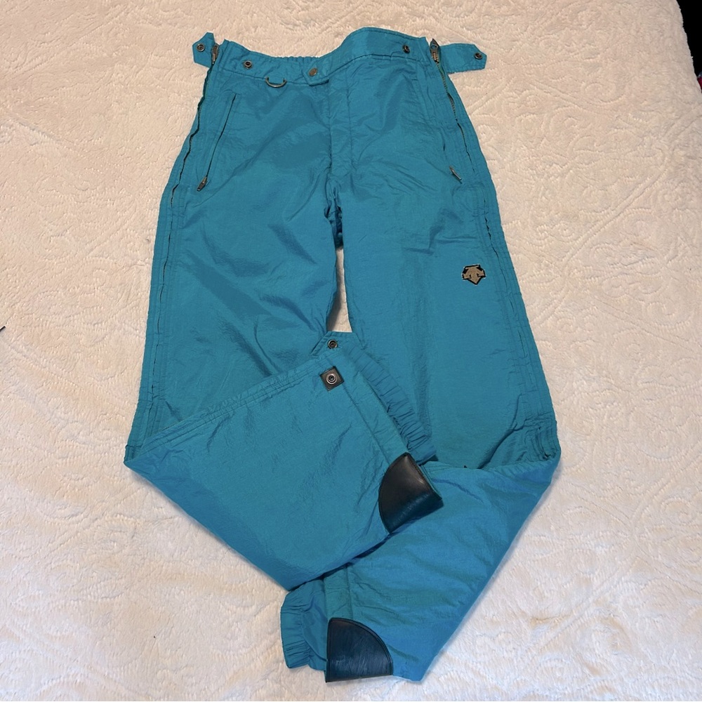 Descente Vintage Snow Ski Winter Pants Insulated Sz 30 Teal/Blue Color Bold